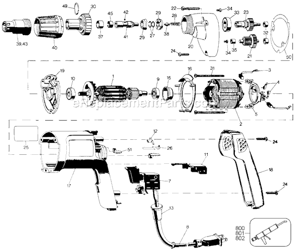 Page A Diagram and Parts List for 2059 Type 101 Black and Decker Electric Drill